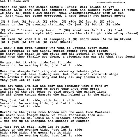 let it ride lyrics|let it ride chords lyrics.